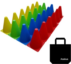 【人気】Aoakua 18cm マーカーコーン 収納袋 セット (24本 各6個)