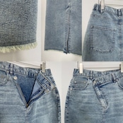 【キャンセル分】リメイクライクラップデニムSK/ブルー