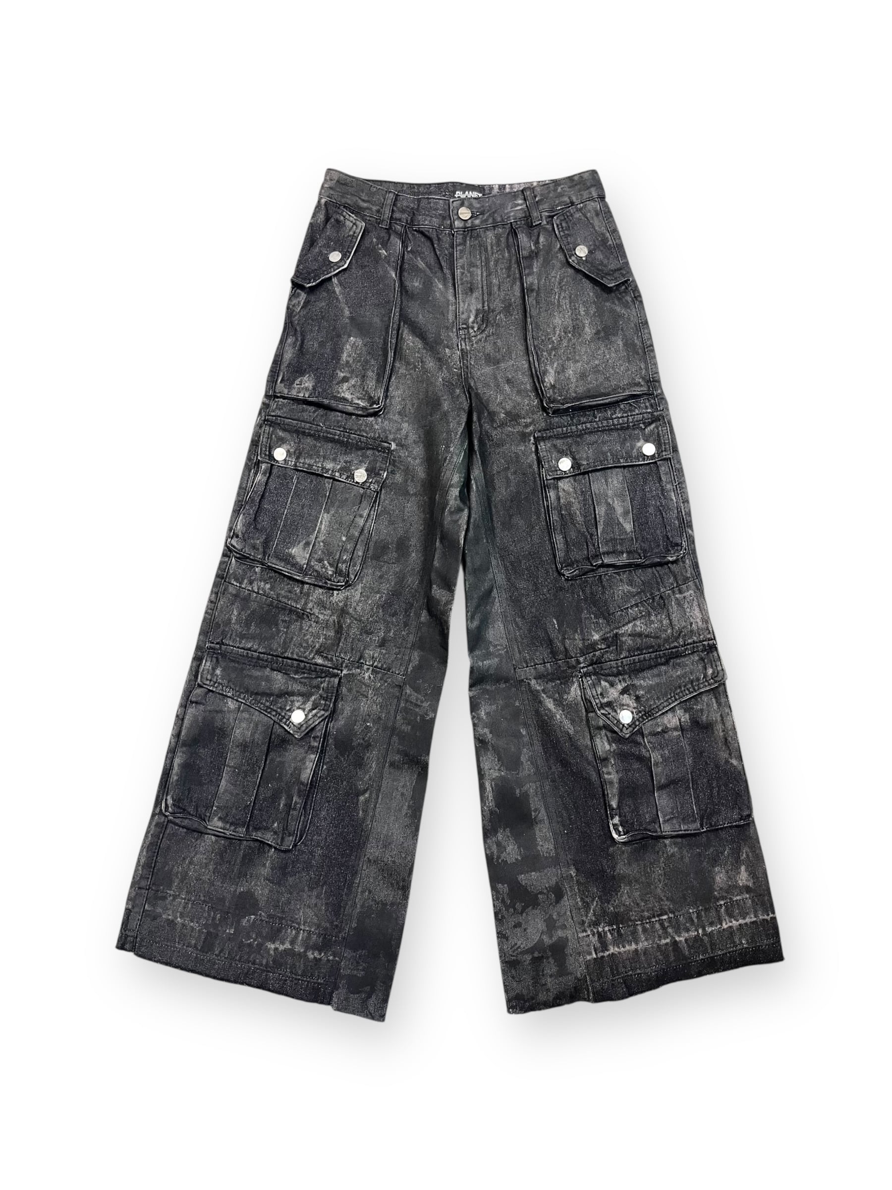 【PLANET STUDIO】【CUSTOM】Coated Pocket Wide Cargo Pants