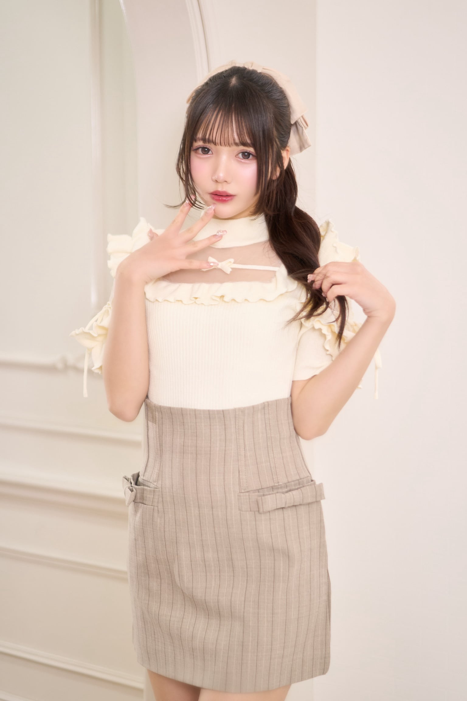 きらきらフリルサマーニット