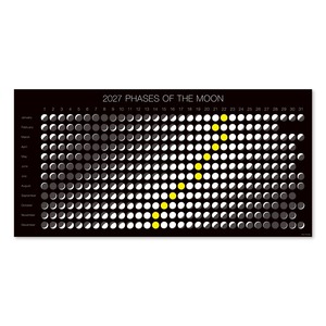 2027 ムーンカレンダー ポスター B3 変型 ポスターケース 角筒 〈満ち欠け・よこ〉b