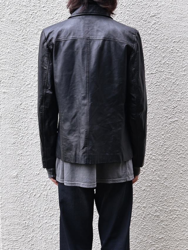minimal zip up leather jacket