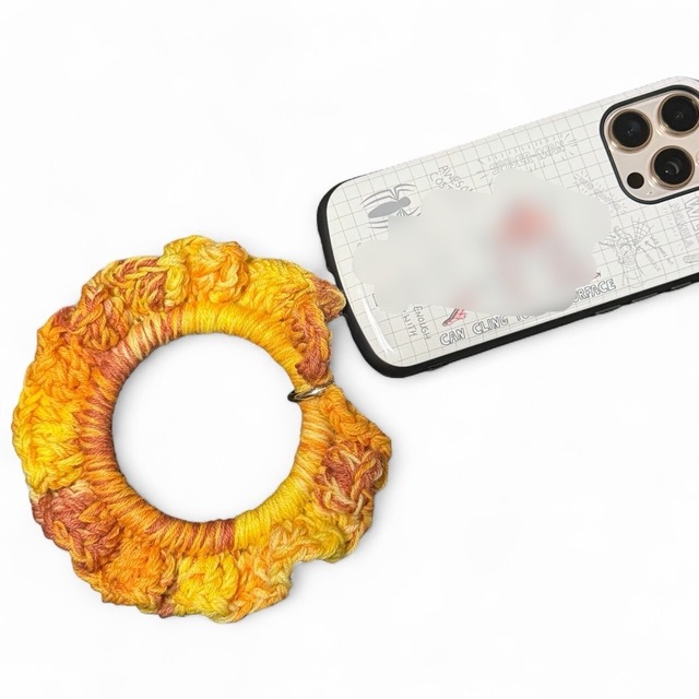 *マジカルニッティング＊スマホストラップ-flower-/ひまわり*