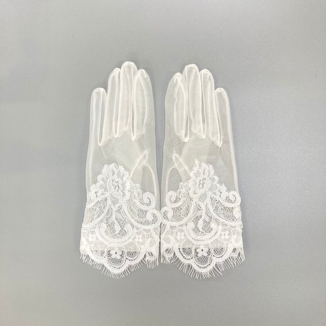 コードレース刺繍ハーフショート手袋　486−412