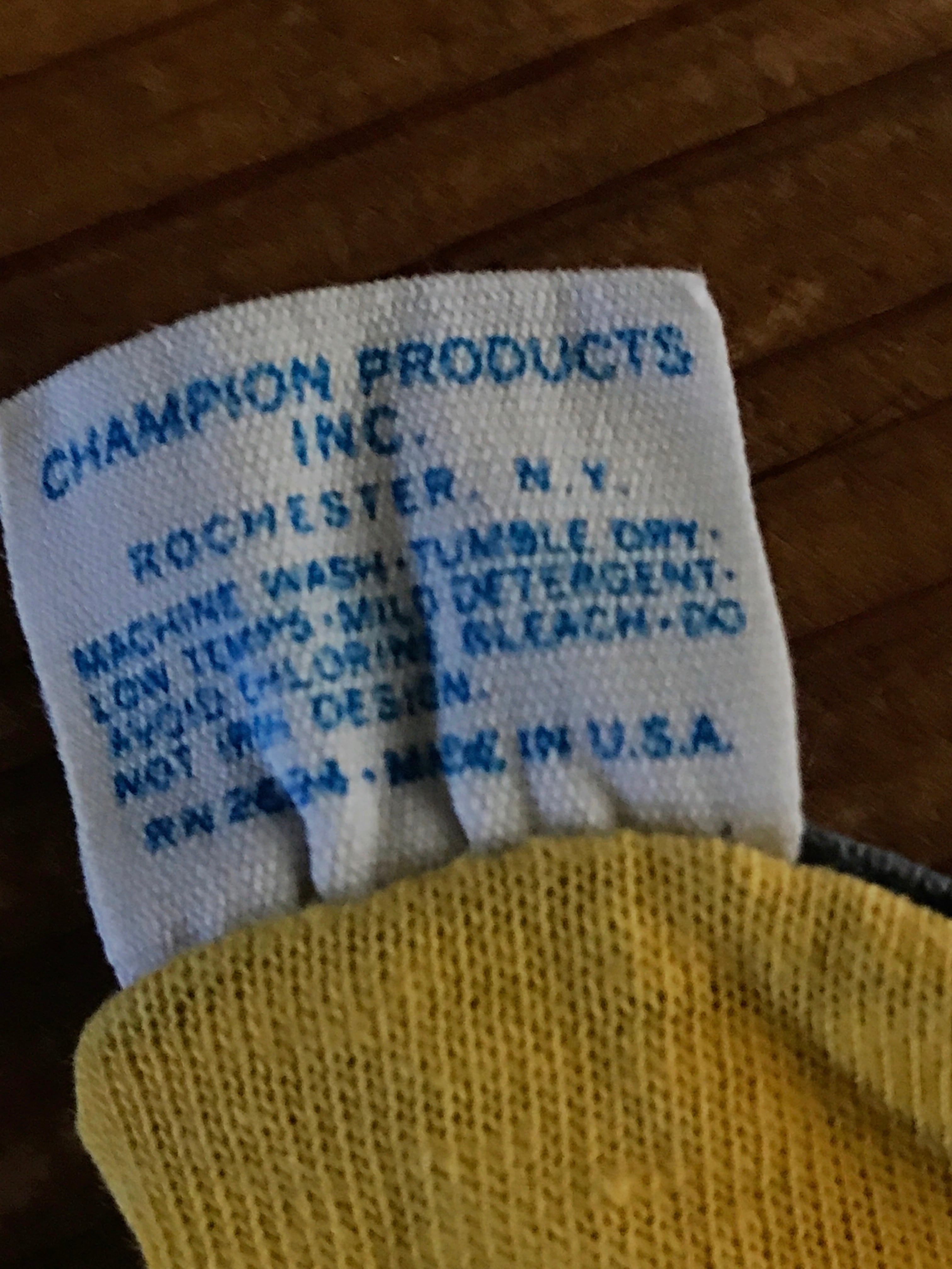 70's Champion バータグ "FREMONT JR. HIGH" リバーシブルTシャツ 4段プリント 表記(S)