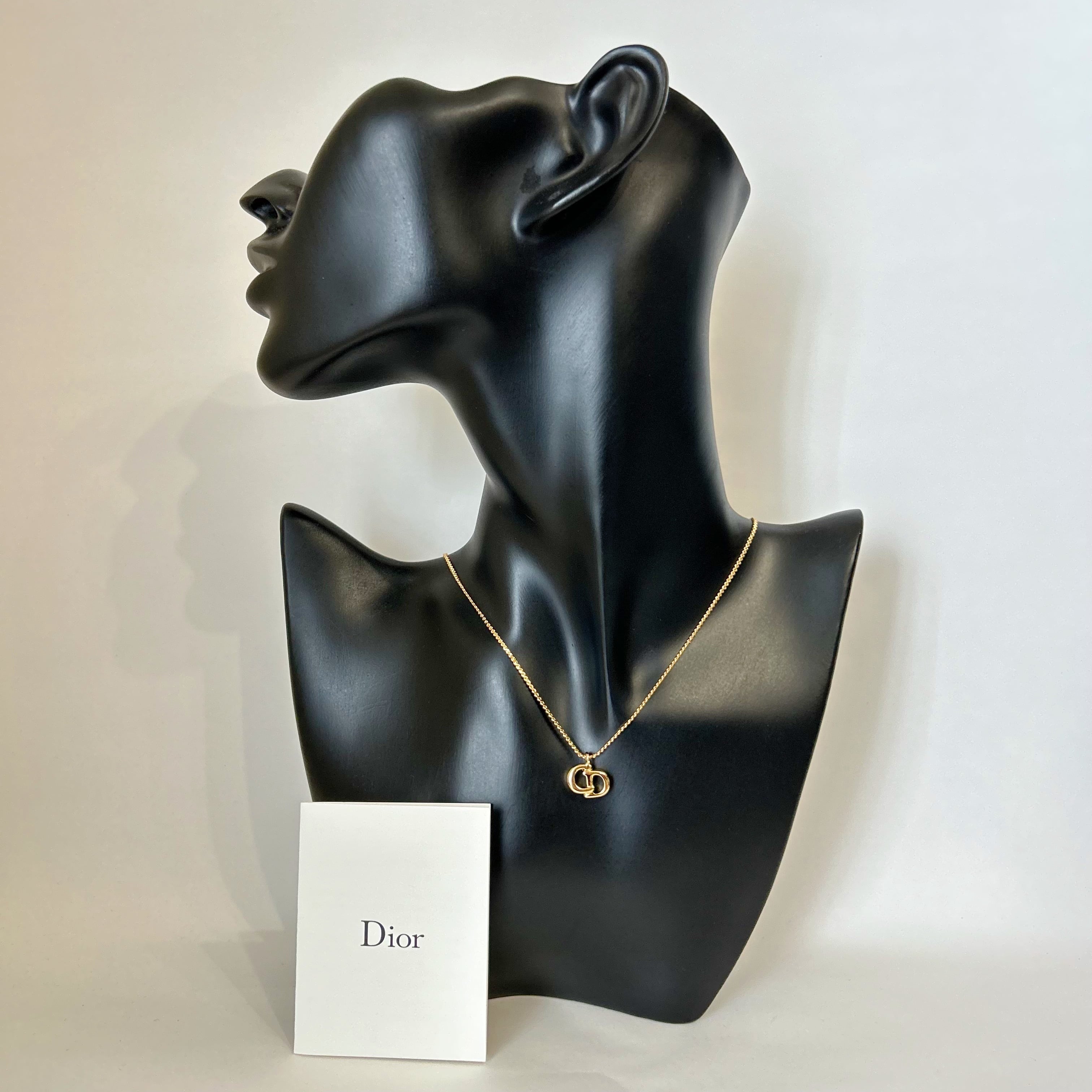 N7170】Christian Dior simple small CD necklace/クリスチャン