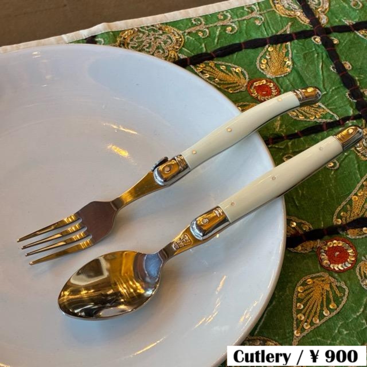 TOPANGA Kitchen Classic Modern Cutlery Ivory 2-type Spoon, Fork, and Knife