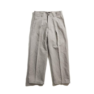 【WOMEN'S】C/LI TWILL TUCK PT / 綿リネンツイルタックパンツ (LIGHT GRAY)