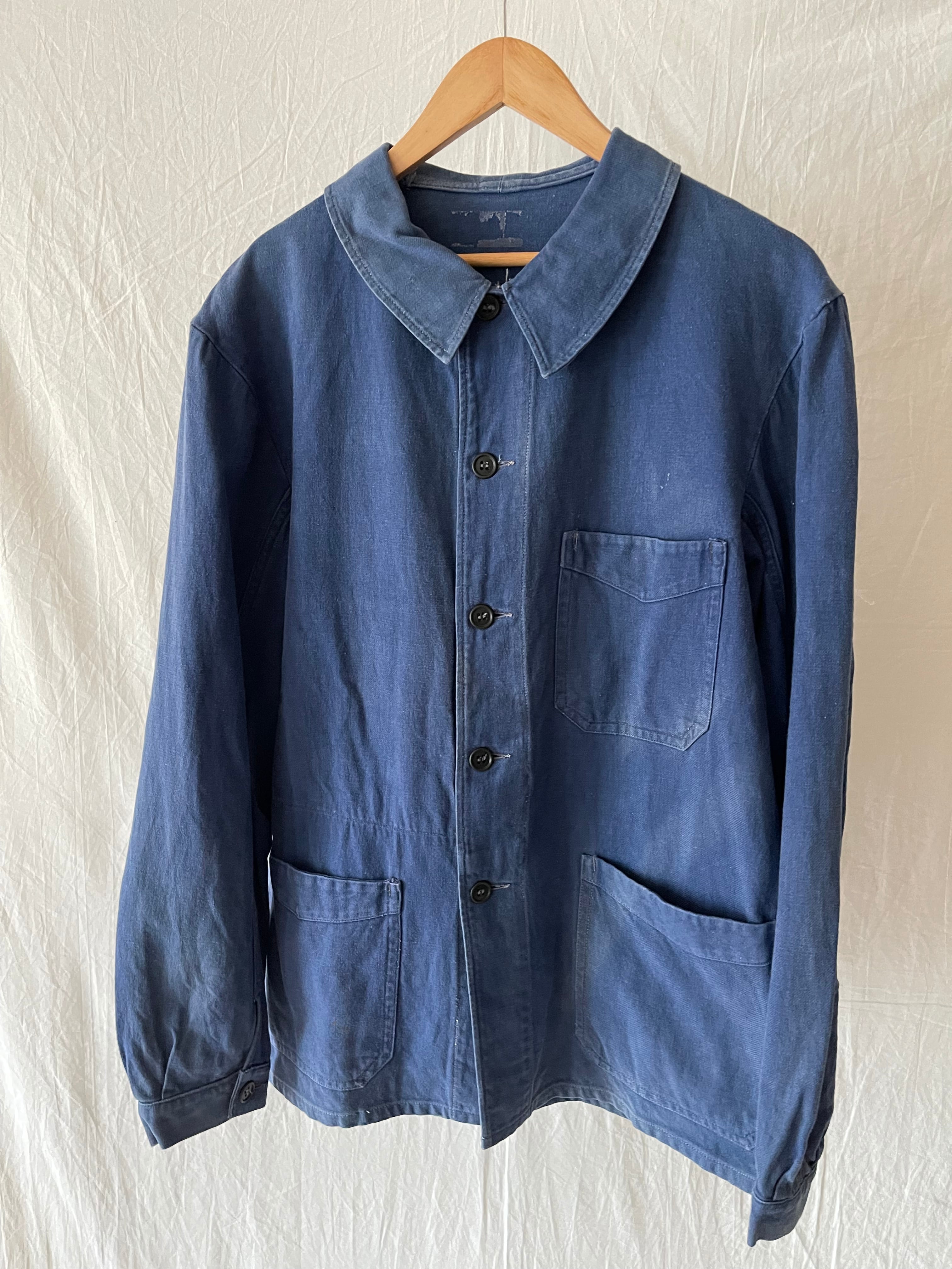 40's French vintage blue cotton work jacket | Le Coeur