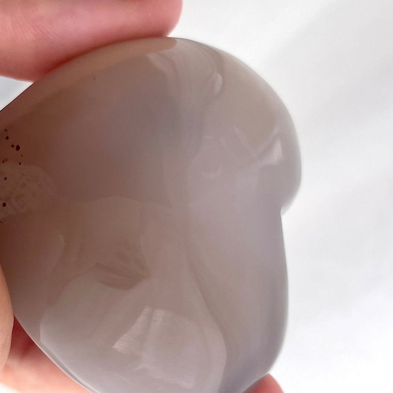 ドゥルージー笑口アゲート*ハート*250822-02*天然石*置き物*インテリアストーン