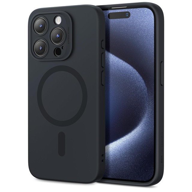 ESR iPhone15Pro ケース 3倍米軍MIL規格 MagSafe対応 いphone15Pro ケース用 ソフト素材 ブラック