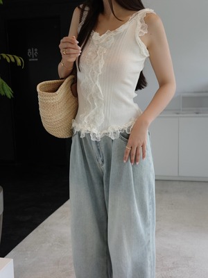 Lace tanktop / ivory （7月上旬〜中旬頃発送予定）