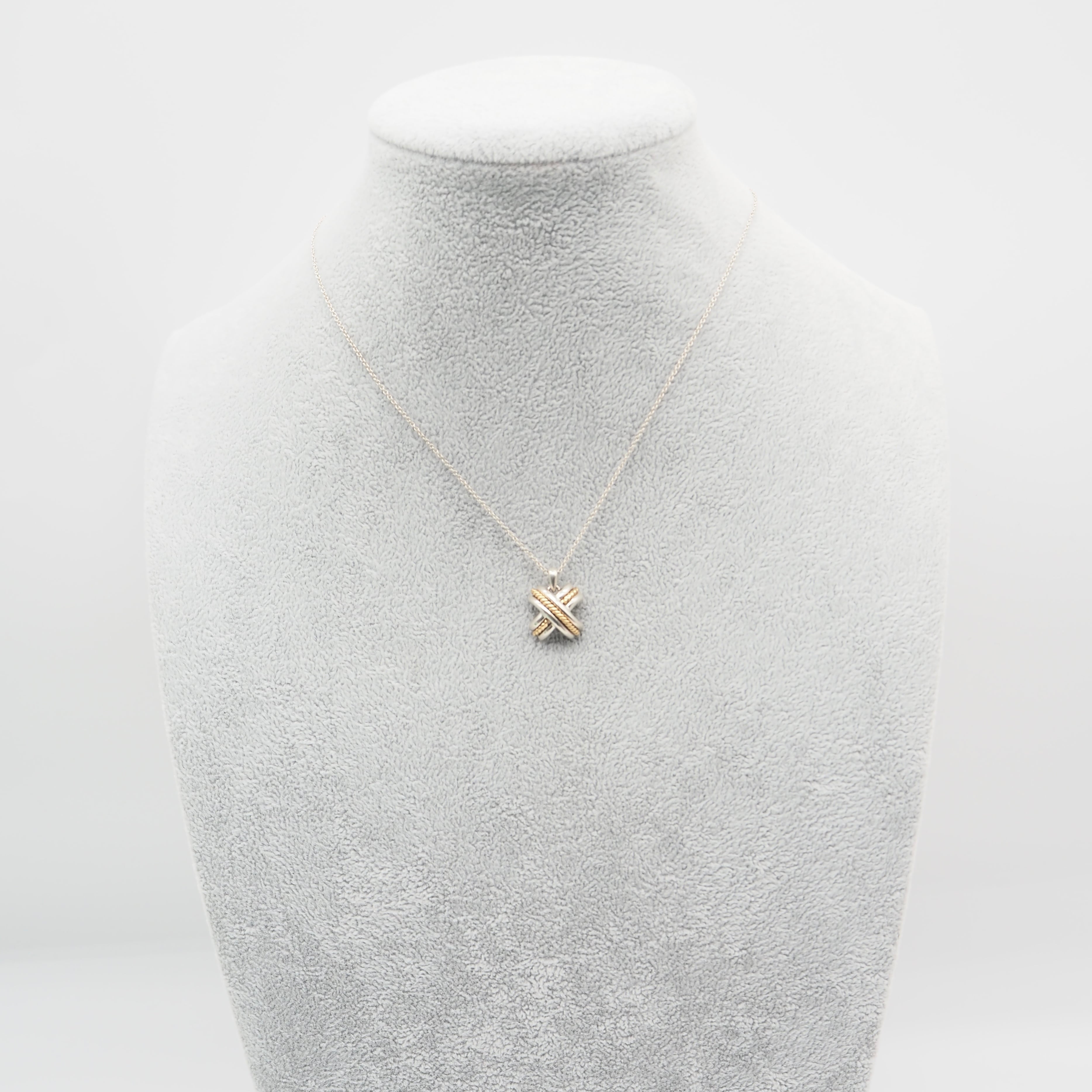 Tiffany & Co. K18 SILVER コンビ ネックレス Tiffany&Co. シグネチャーコンビ ネックレス シルバー925 K18