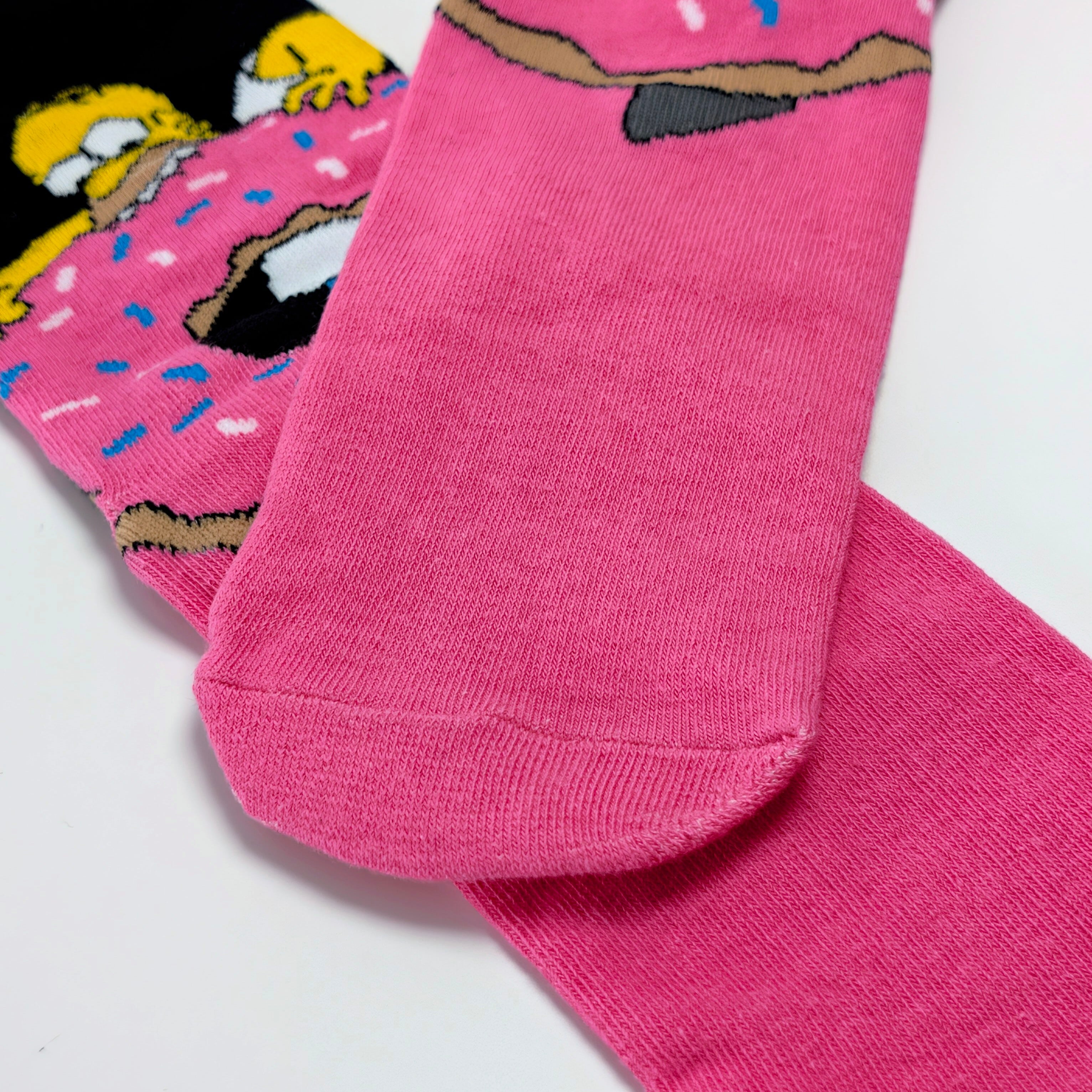 【 crew socks / クルーソックス 】『 The Simpsons / シンプソンズ / ホーマードーナツかぶりつき 』 靴下 / ソックス〚アメリカン雑貨 アメトイ〛