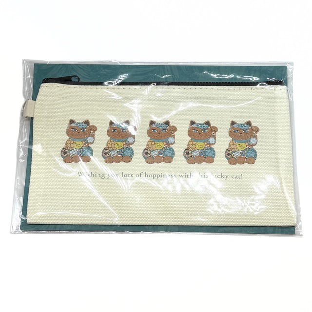 【COOK】LUCKY CAT キャンパスポーチ