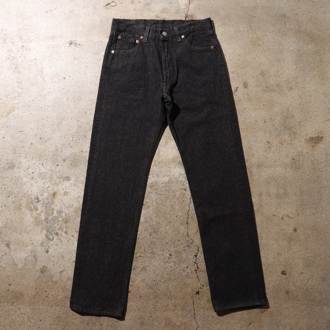 Deadstock 30×32 先染め 米国製 Levi's 501 ブラックデニムパンツ 