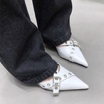 pointed toe belt mule / l0357