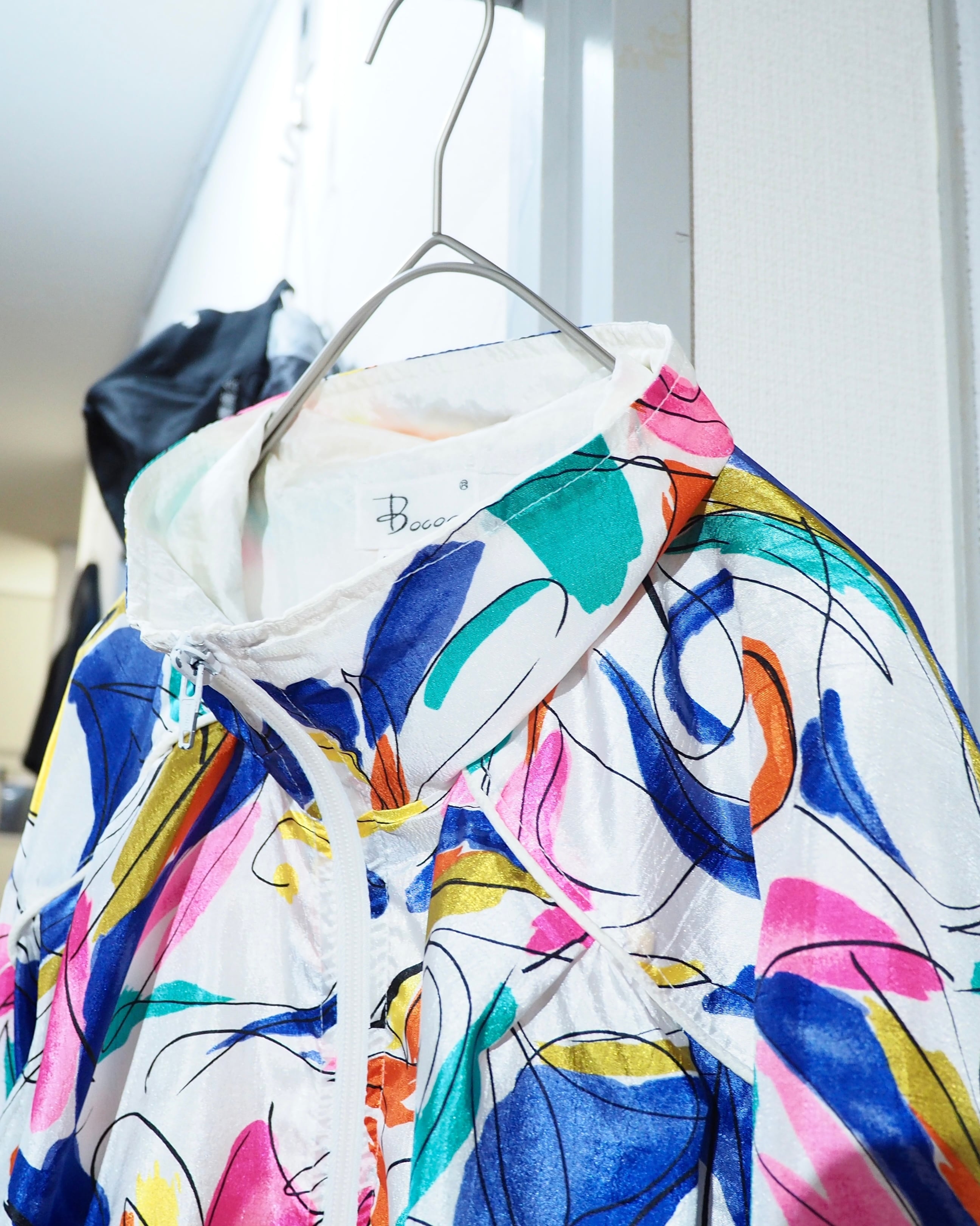 1990s Colorful Rainbow Art pattern vintage Nylon jacket