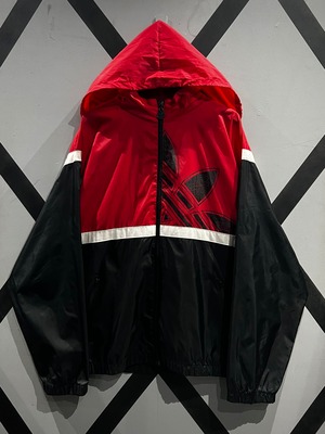 【X VINTAGE】"adidas" 80's Trefoil Logo Print Vintage Nylon Track Jacket