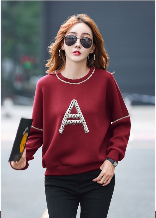 【秋冬新作】ファッション/人気トップス♪アカ/ブラック/ライトグリーン3色展開◆sbemt-101677