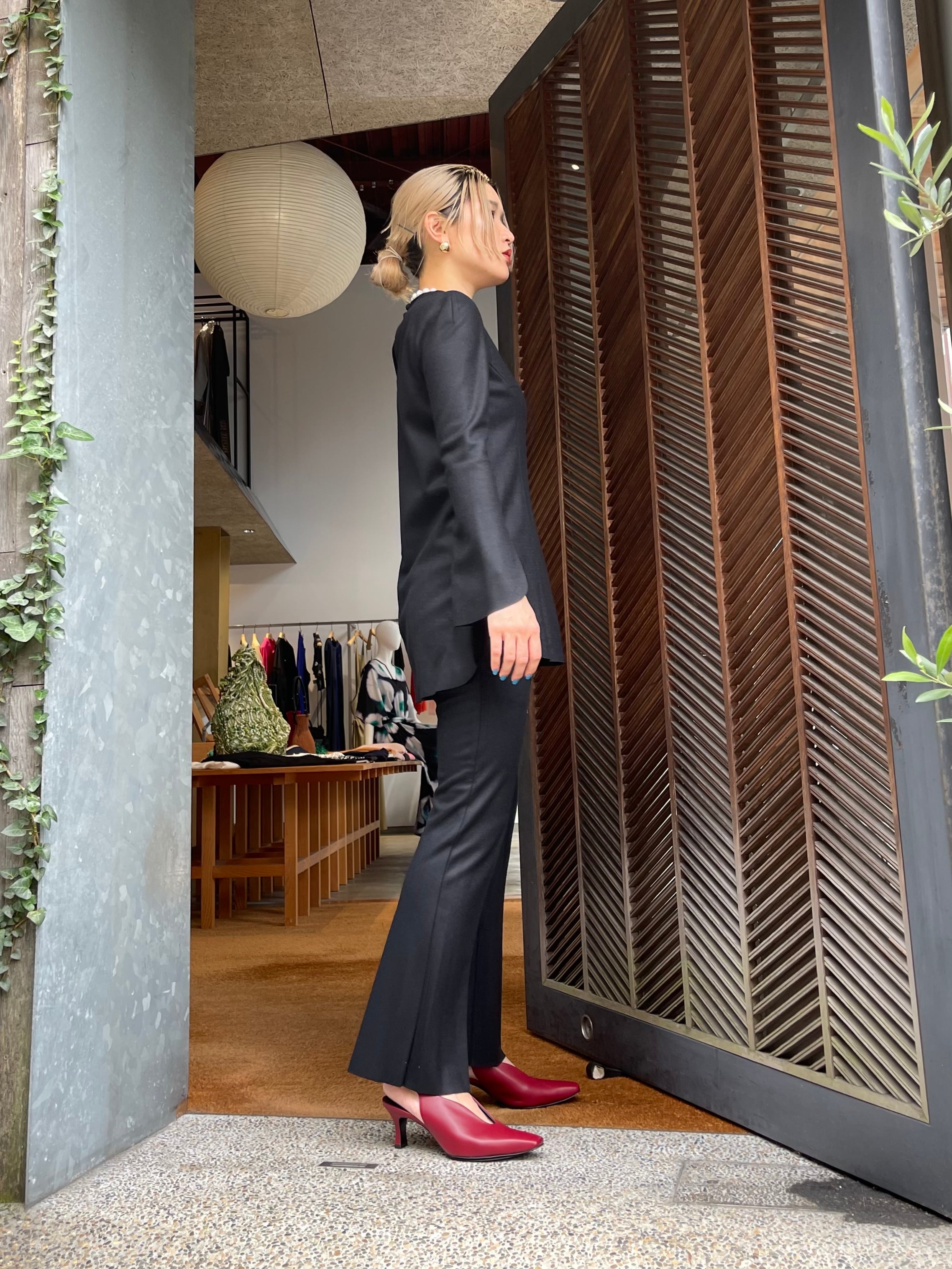 22AW】Mame Kurogouchi マメクロゴウチ / Wool Flared Slim Trousers  