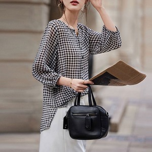 ギンガムチェックシフォンシャツ W00454