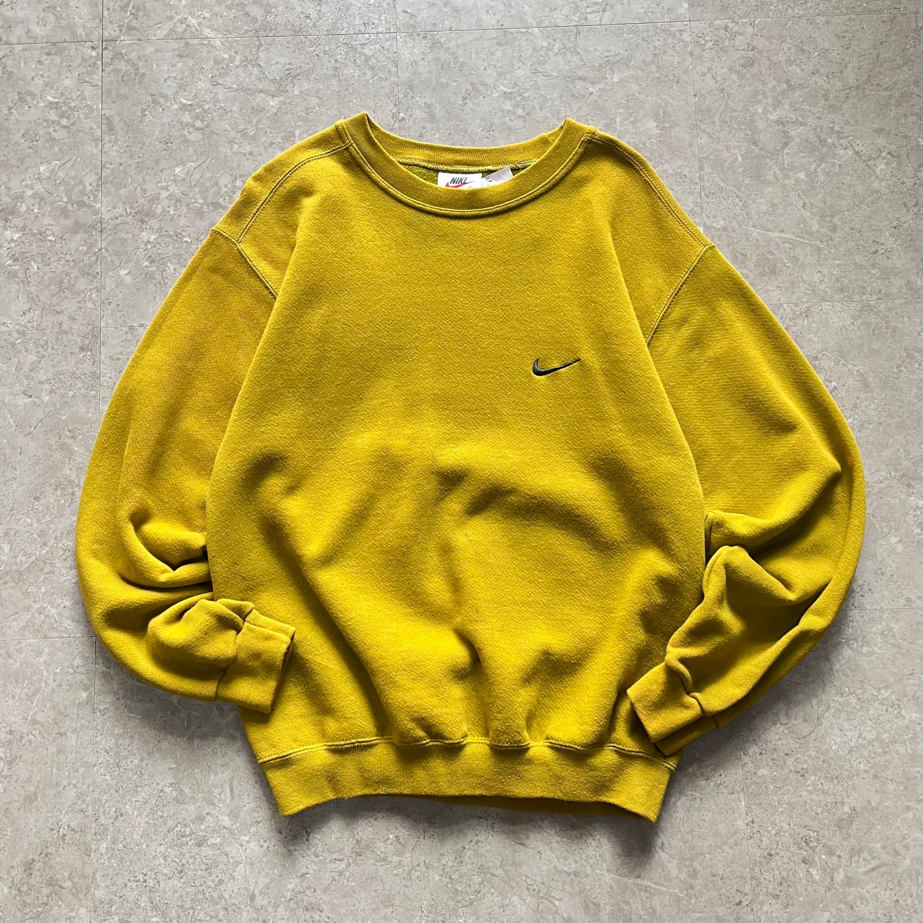 90s NIKE swoosh sweat "mustard" 【仙台店】