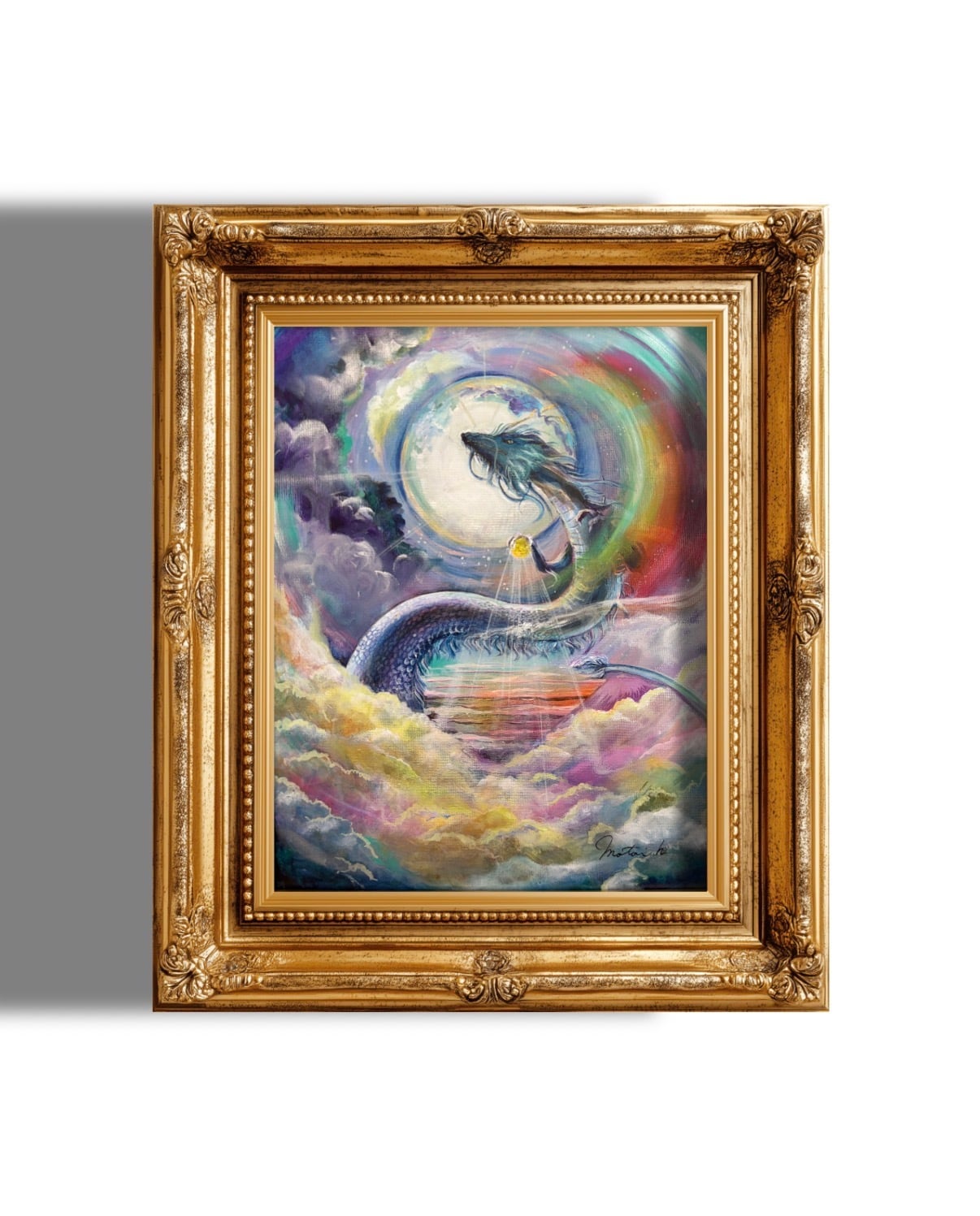 額付き】原画『デルフィニウム』透明水彩,色鉛筆画 | PAY ID