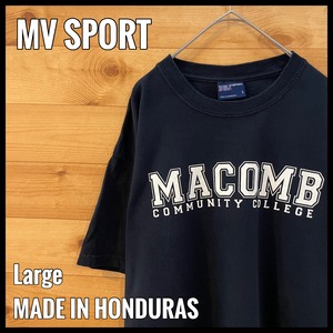 【MV SPORT】カレッジ マコームコミュニティ大学 ロゴ Tシャツ MACOMB COMMUNITY COLLEGE Lサイズ US古着 アメリカ古着