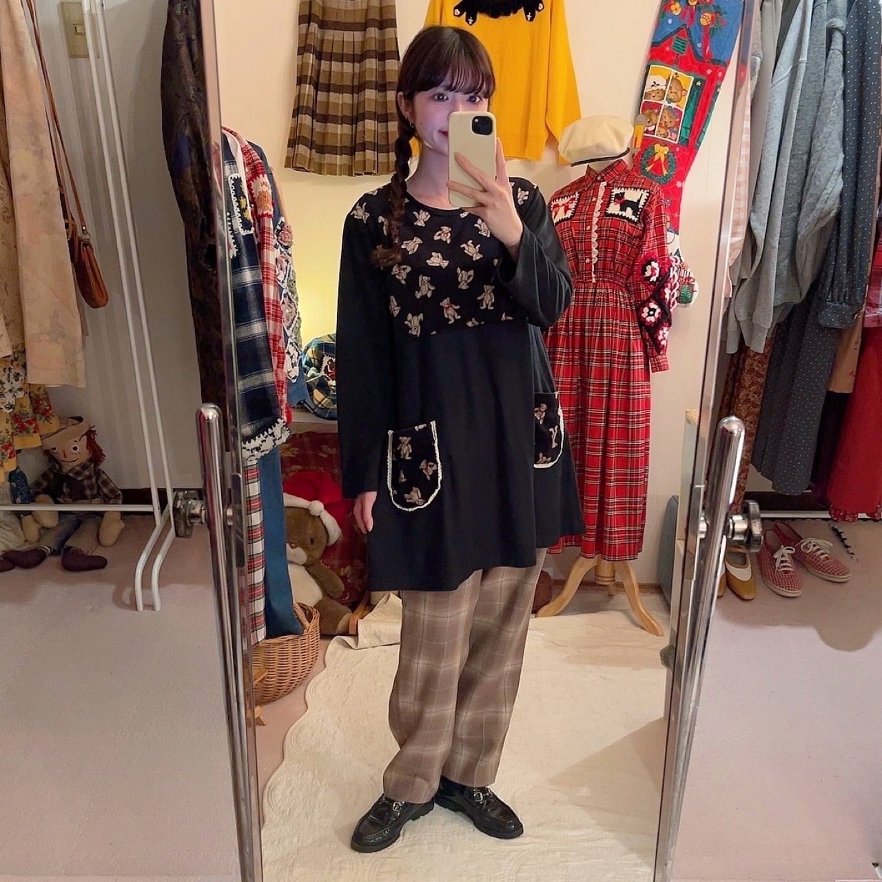 velours bear lale pocket tunic