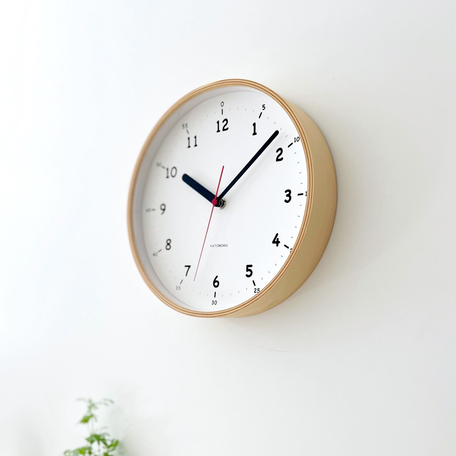 K.factory 掛時計 木製 KATOMOKU plywood clock 10 ナチュラル km-76NA 掛け時計 | 加藤木工