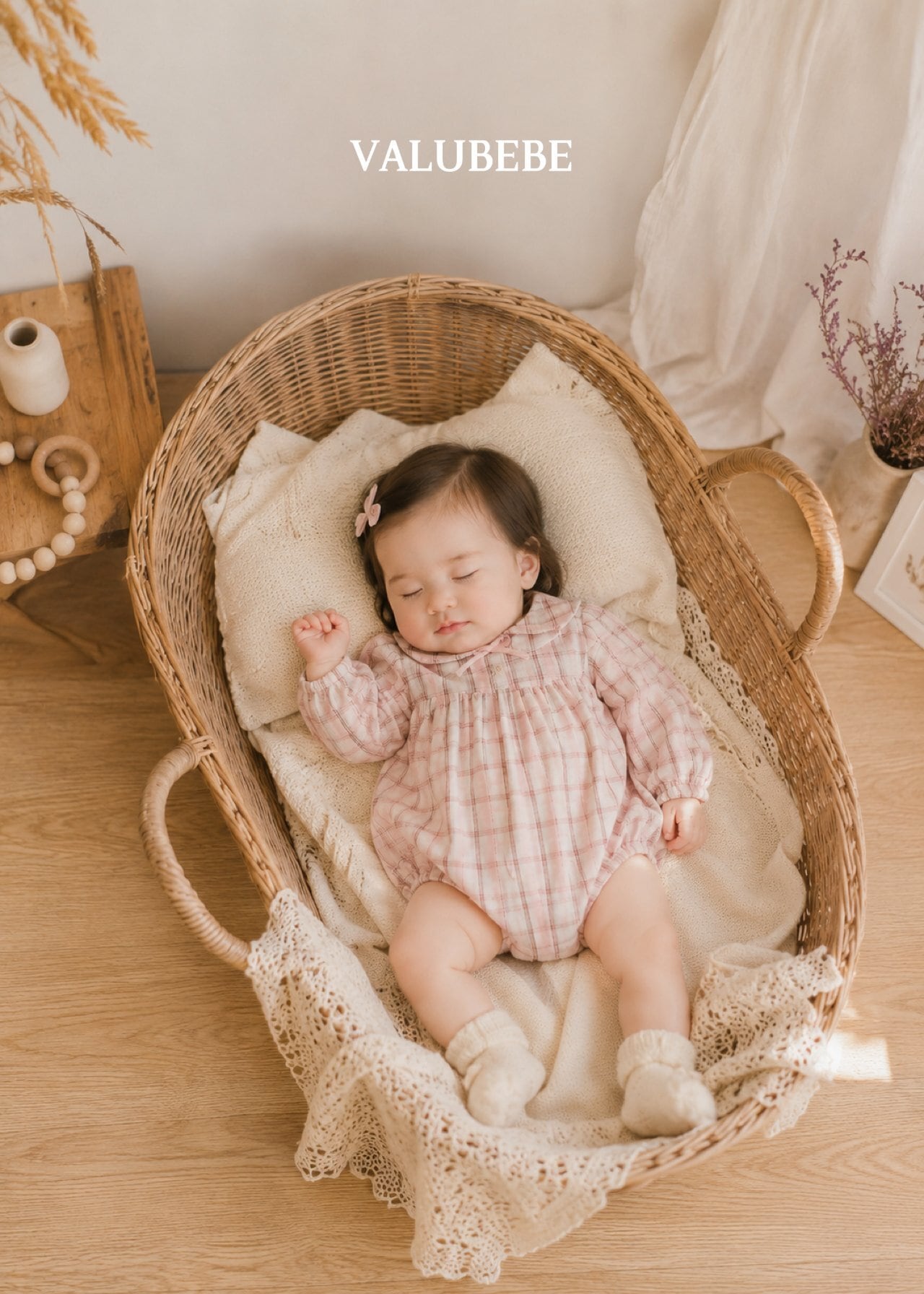 送料無料【予約】/ チェックリボンロンパース / valubebe