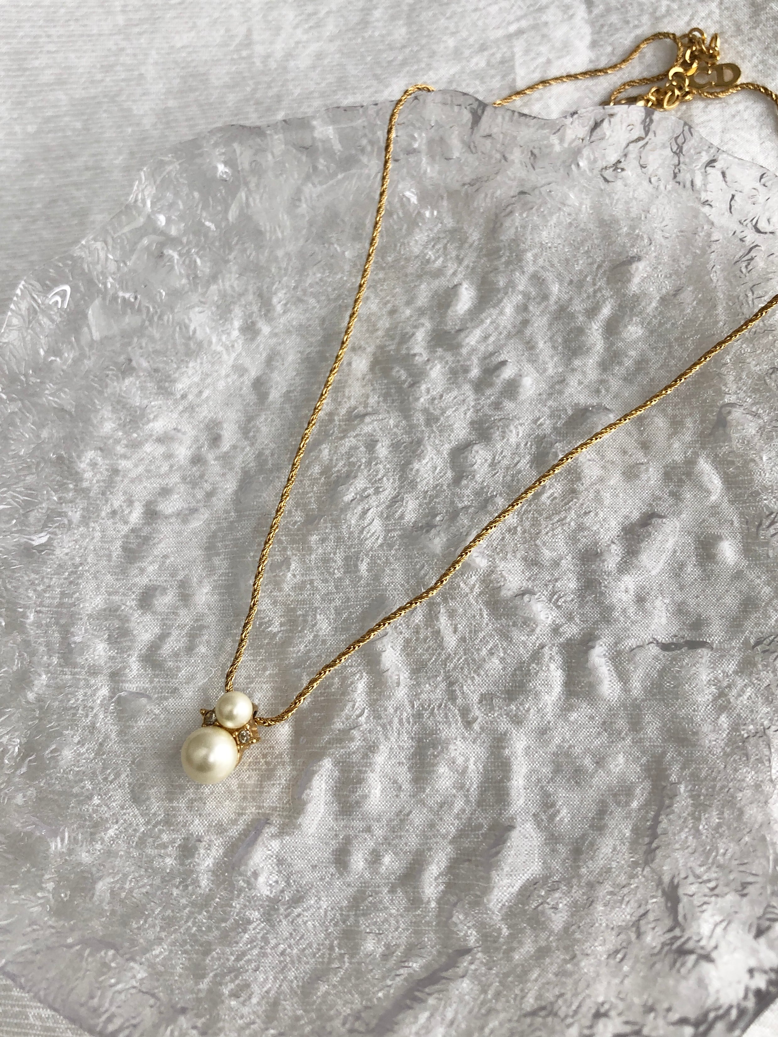 Christian Dior クリスチャン ディオール ネックレス ゴールド フェイクパール vintage ヴィンテージ オールド ntupyn