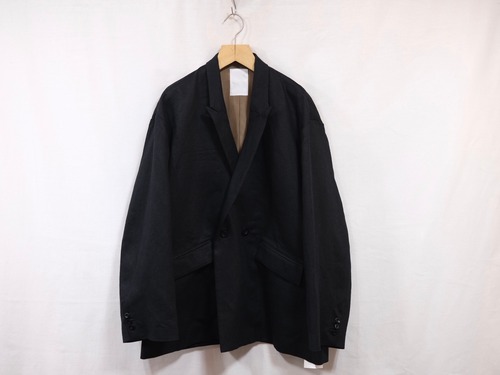 WHOWHAT”PEAKED LAPEL DOUBLE BREASTED JACKET BLACK”