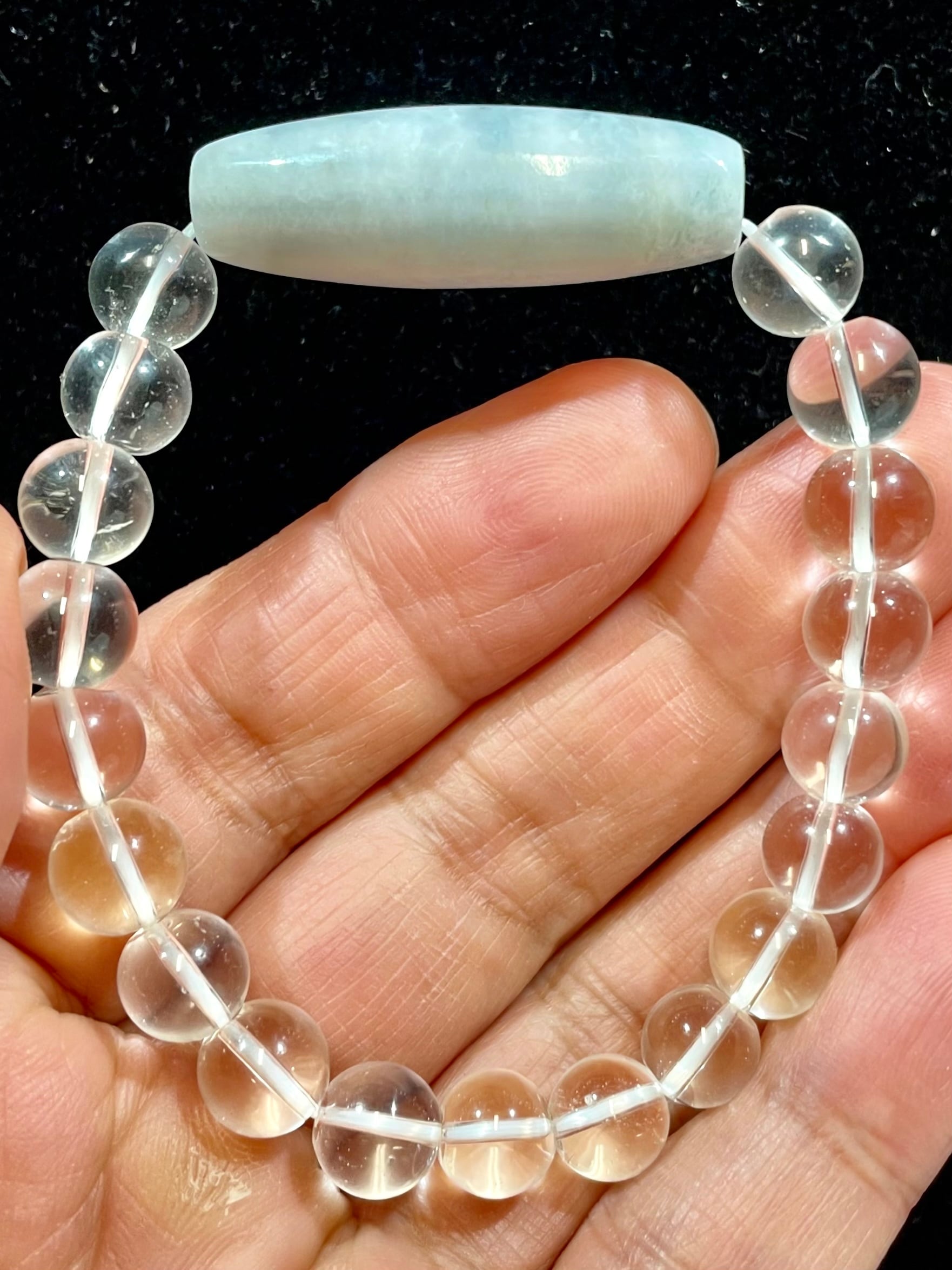 【3連休特価】糸魚川翡翠　ビーズ　ブレスレット　ペンダント用 1) ！糸魚川翡翠・天珠型ビーズブレスレット | レムリアの太陽