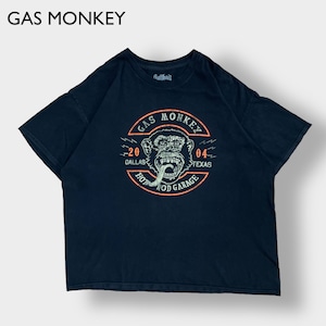 【GAS MONKEY】企業系 ガスモンキーガレージ ロゴ プリントTシャツ ディスカバリーチャンネル ファスト＆ラウド リアリティ番組 名車 レストア 2XL ビッグサイズ MEXICO製 半袖 US古着