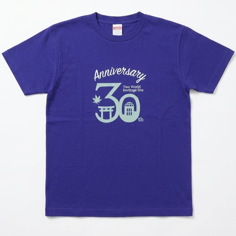 【世界遺産30周年】30周年ロゴTシャツ ブルー