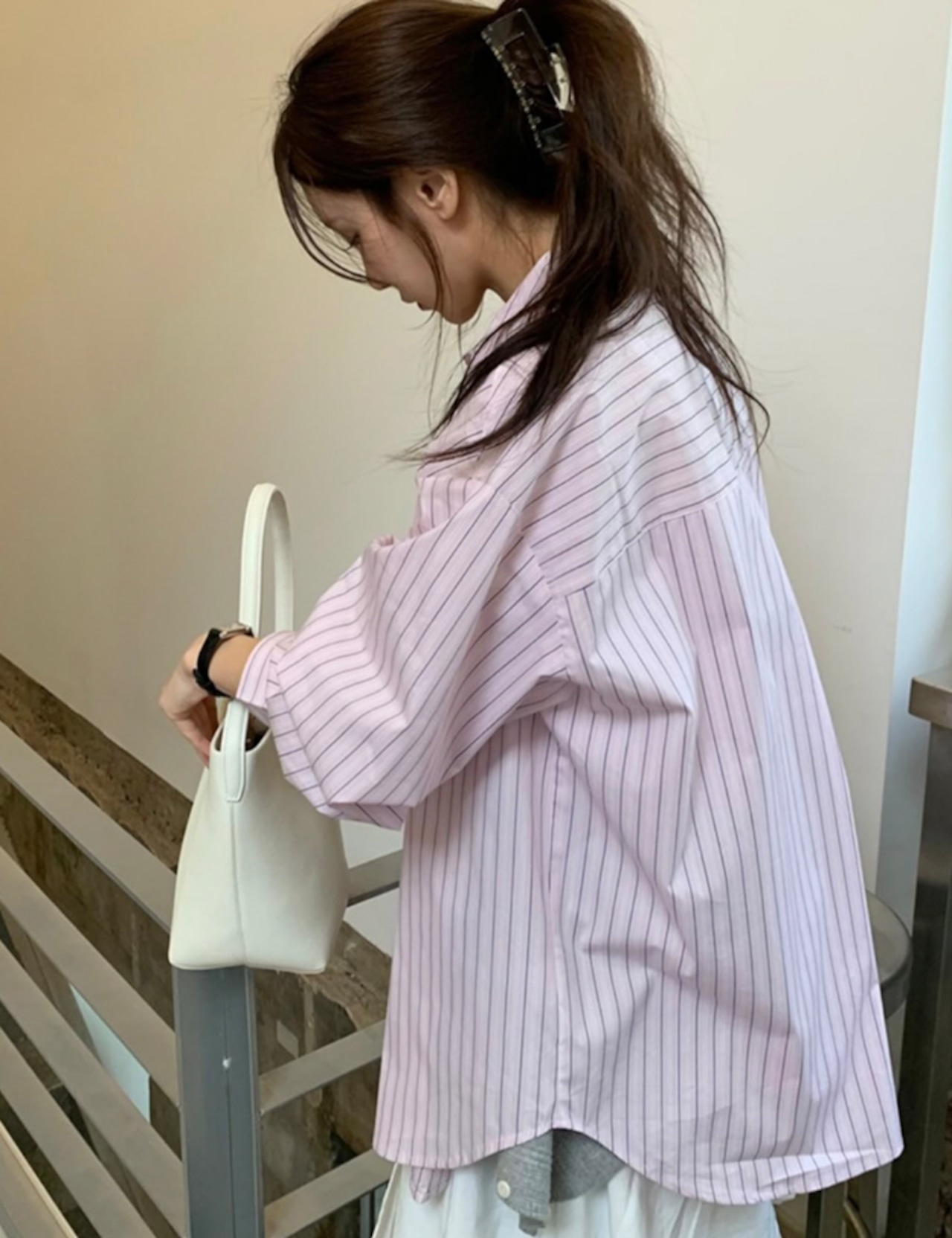 【新作5%OFF・3日間】Stripe Over-Fit Shirts_2colors