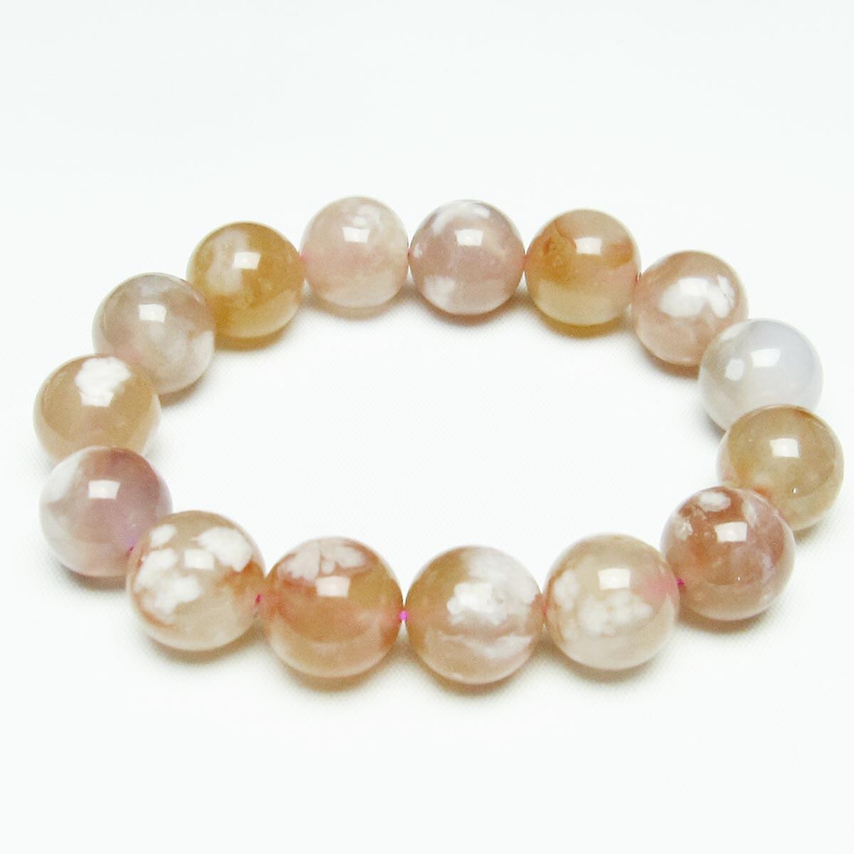 チェリーブロッサムアゲート ブレスレット 桜瑪瑙 14mm [M便 1/10] 111-24533