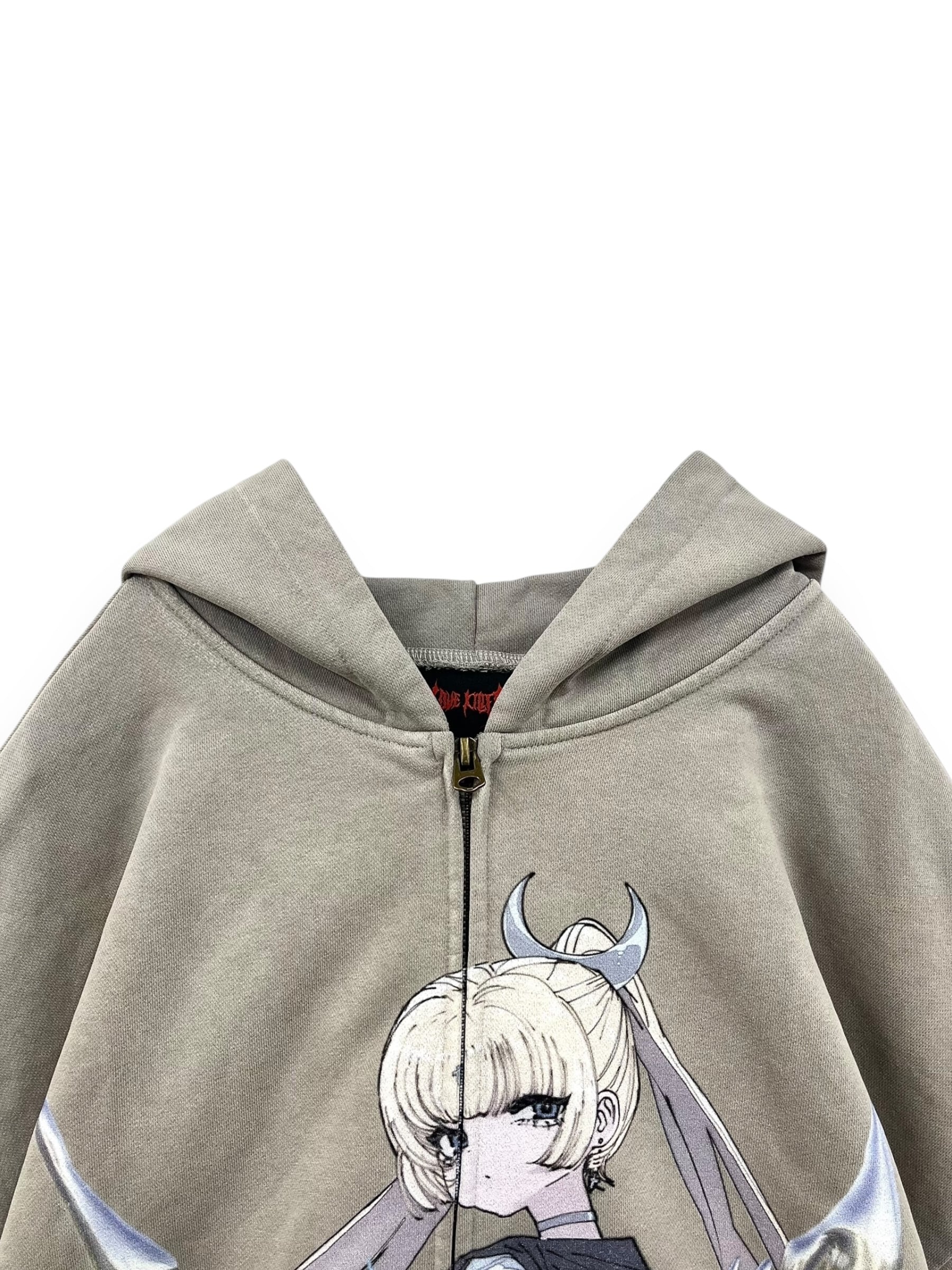 LOVE KILLER】Killer moon warrior graphic zip hoodie by Yoshito