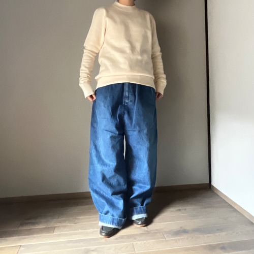 R&D.M.Co-/OLDMAN'S TAILOR 　Tuck Denim Wide Pants（Vintage Like) タックデニムワイドパンツ(ヴィンテージライク）#6364