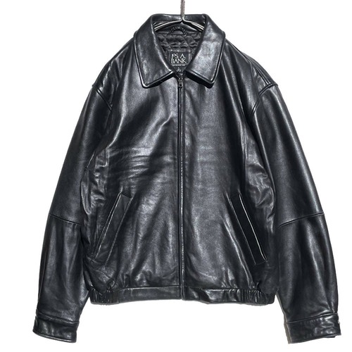 [Jos.A.BANK] Vintage Lambskin Zip-up Leather Jacket [1990s-] Vintage Single Leather Jacket