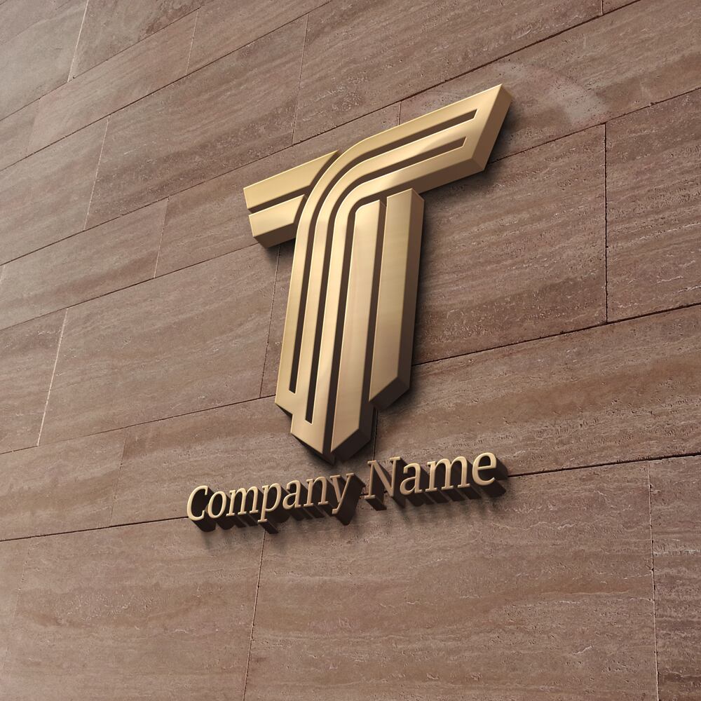 ラインでできたアルファベットTのロゴ ：01899 | ロゴマークガーデン