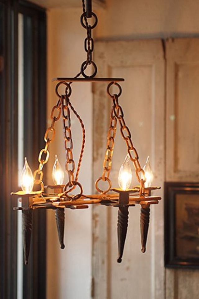 シンプルな鉄のシャンデリア-iron chandelier
