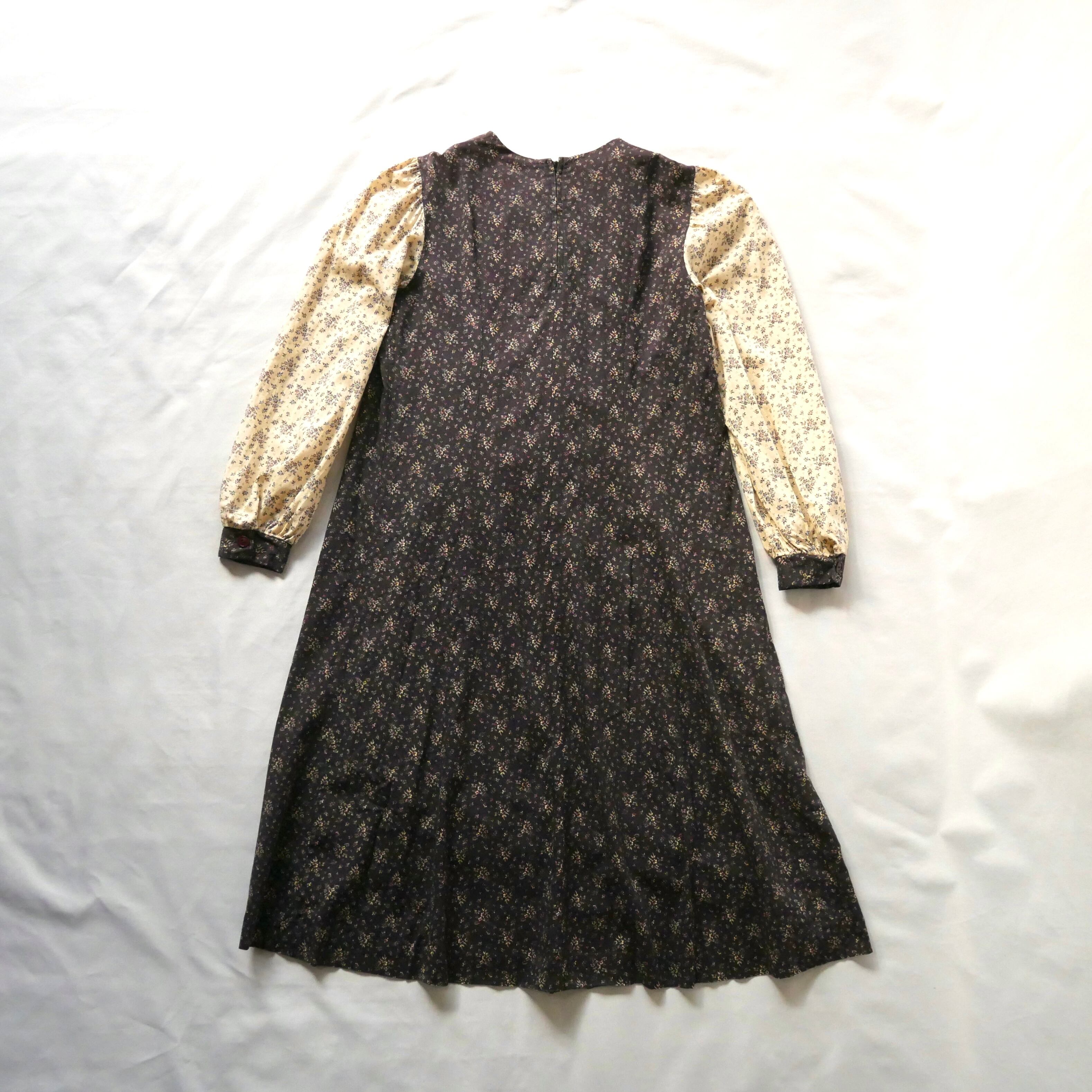 70s ヴィンテージ 小花柄 ロングワンピース 70s vintage carol george floral cotton onepiece 70年代