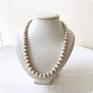 フランスヴィンテージ パール ネックレス ｜淡水パール×ラインストーン フォーマル ｜1900年代