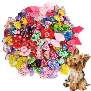 【在庫のみ】犬用リボン ヘアバンド 20点セット ペット用 カラフル 蝶結び ヘアゴム ヘアアクセサリー 髪飾り アソート