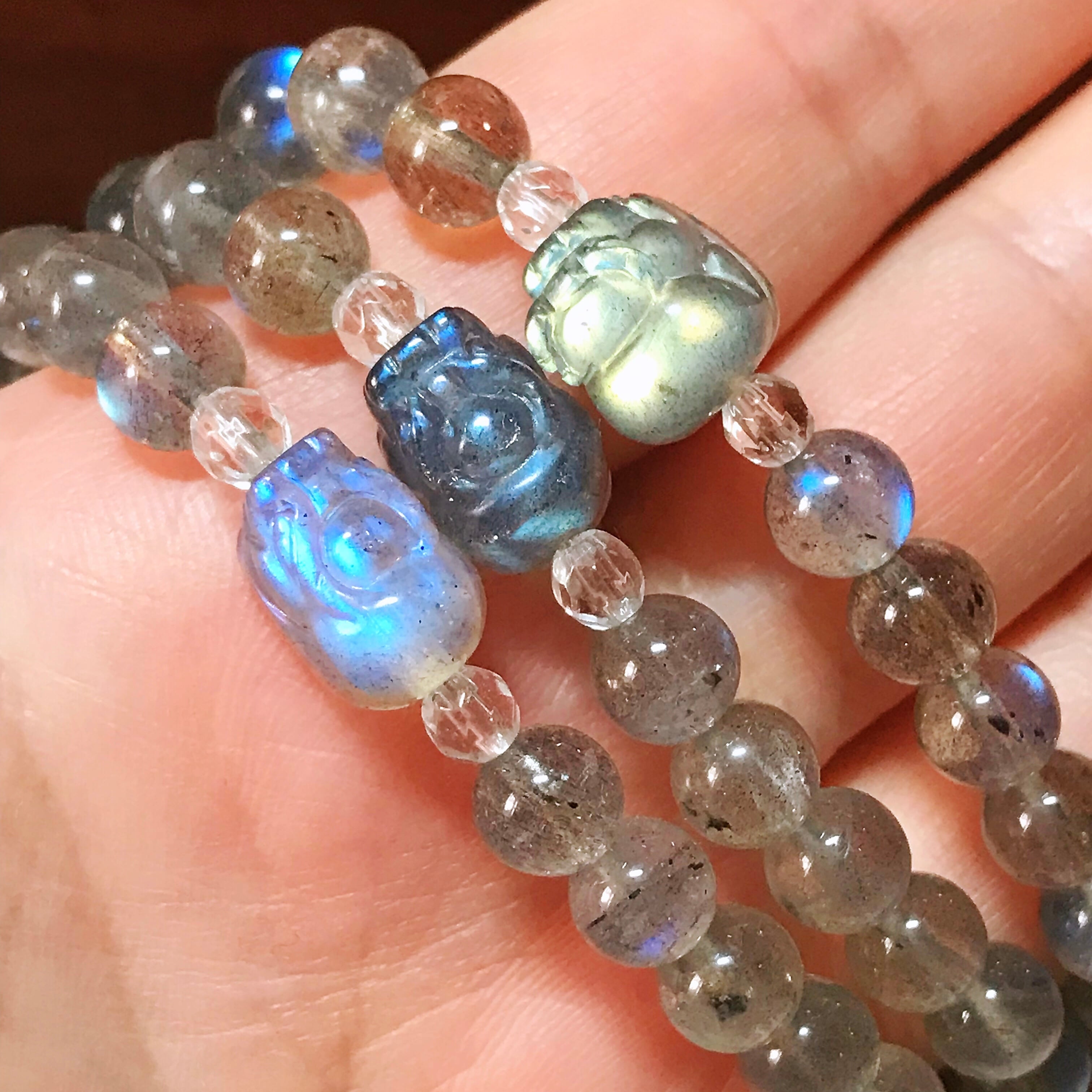 激安❣️ラブラドライト貔貅ブレス✨ 金運アップ 開光 ラブラドライト貔貅さんブレスレット 可愛い 豪華