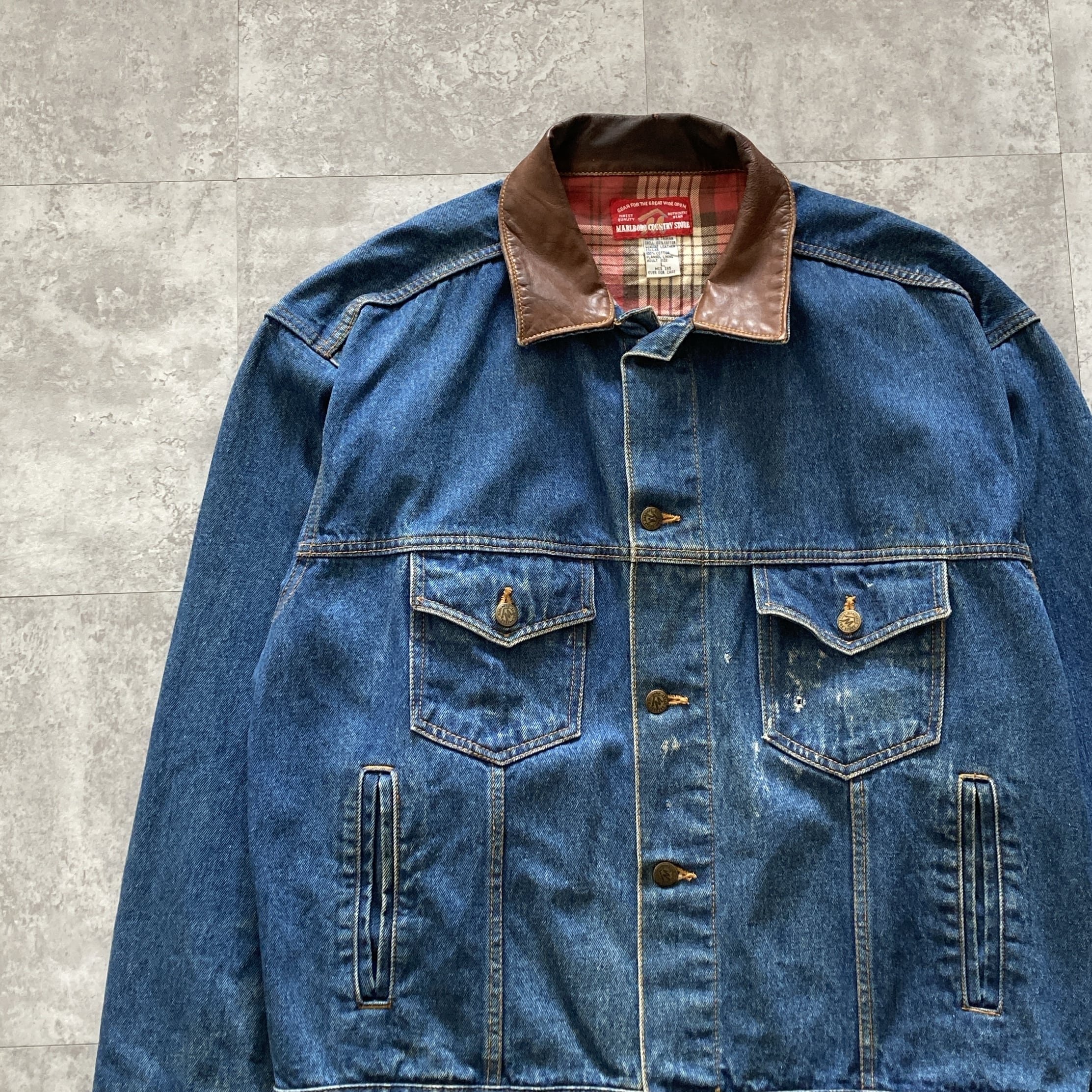 70s キー デニムカバーオール Key Imperial Jacket 42R 70s-80s】Key IMPERIAL キーインペリアル ブランケット付き 襟