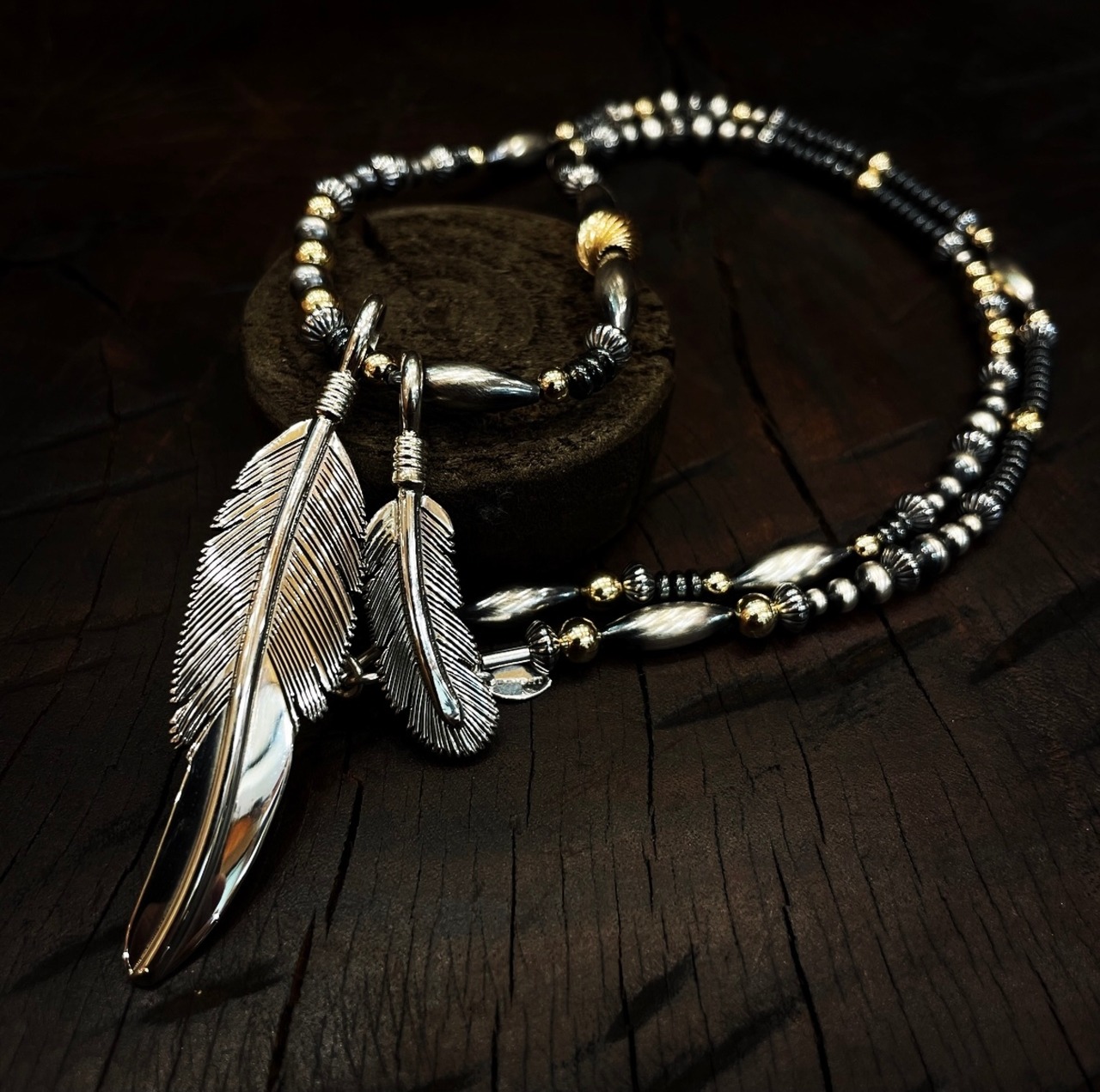 ブライト（Bright）ネックレス（Wave S Hematite）血赤珊瑚 50cm - 6